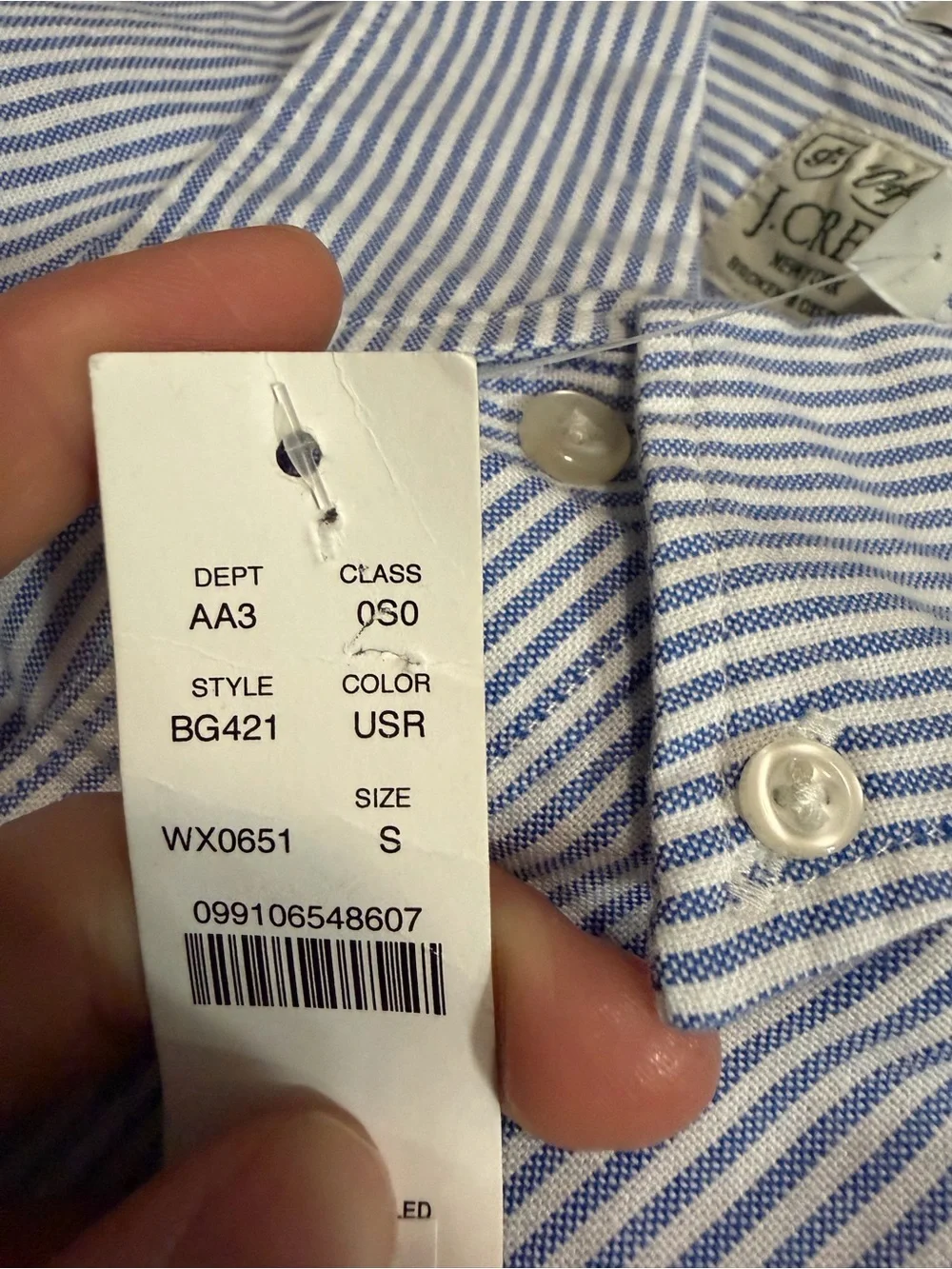 J crew Broken-in organic cotton oxford shirt university stripe rain slim fit